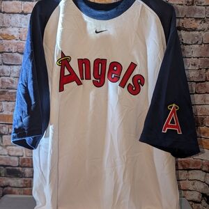 Nike White and Black Angels Short Sleeve Tee